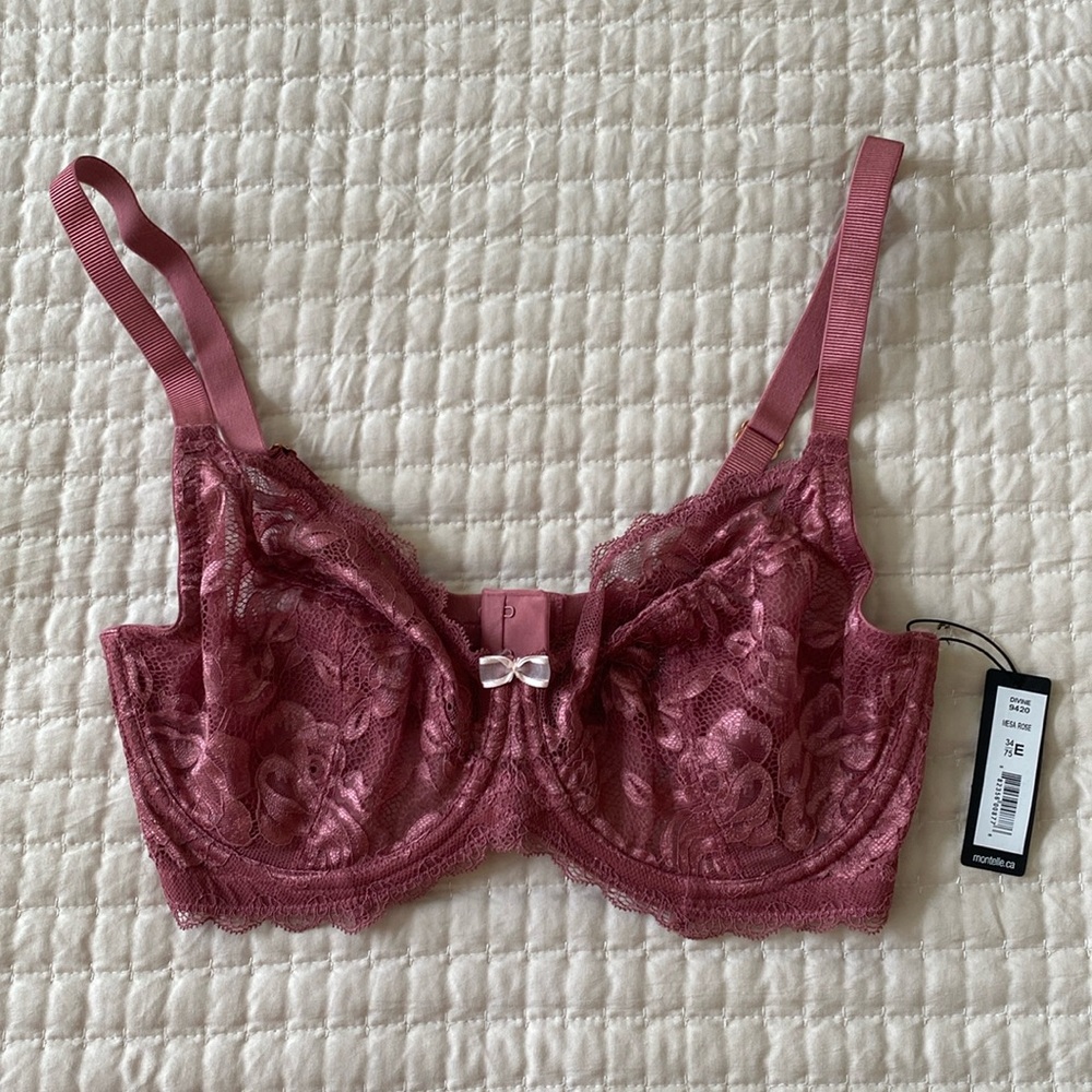 Montelle Divine Lace Full Coverage bra 34E NWT